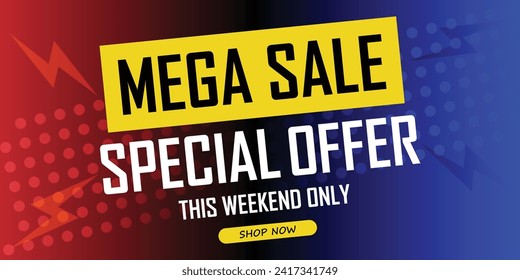 Sale banner template design . Super Sale, end of season special offer banner. vector illustration.