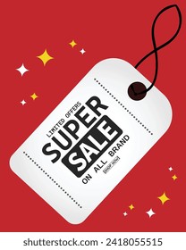 Sale banner template design . Super Sale, end of season special offer banner. vector illustration.