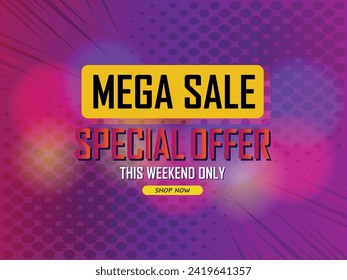 Sale banner template design . Super Sale, end of season special offer banner. vector illustration.