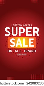 Sale banner template design . Super Sale, end of season special offer banner. vector illustration.