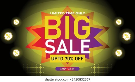 Sale banner template design . Super Sale, end of season special offer banner. vector illustration.