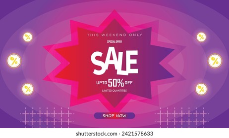 Sale banner template design . Super Sale, end of season special offer banner. vector illustration.