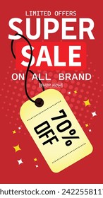 Sale banner template design . Super Sale, end of season special offer banner. vector illustration.