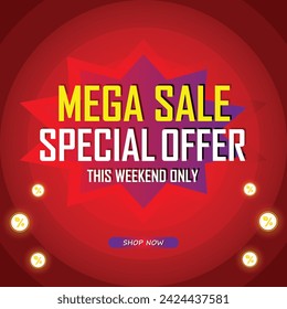 Sale banner template design . Super Sale, end of season special offer banner. vector illustration.