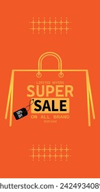 Sale banner template design . Super Sale, end of season special offer banner. vector illustration.