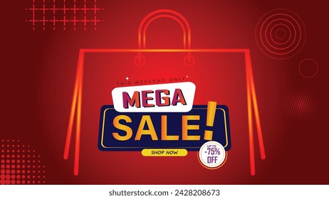 Sale banner template design . Super Sale, end of season special offer banner. vector illustration.