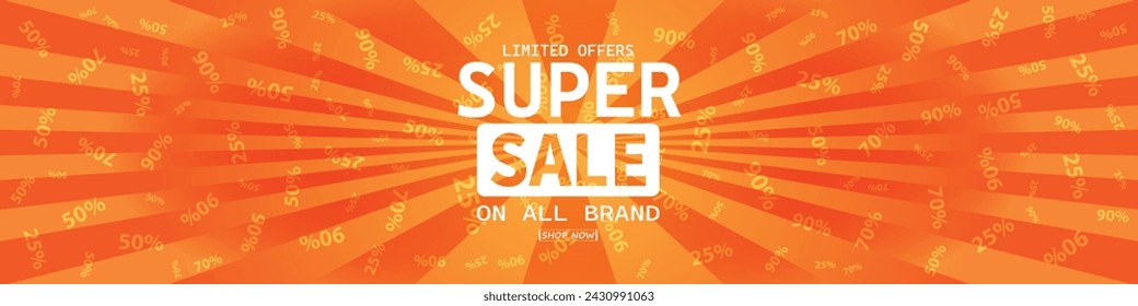 Sale banner template design . Super Sale, end of season special offer banner. vector illustration.