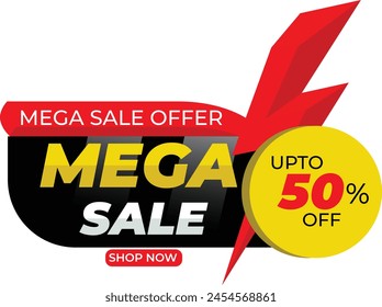 Sale banner template design, Super Sale, end of season special offer banner.  Special offer mega sale banner template,  Super Discount Offer, promotion for social media vector illustration. 