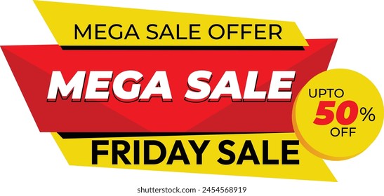 Sale banner template design, Super Sale, end of season special offer banner.  Special offer mega sale banner template,  Super Discount Offer, promotion for social media vector illustration. 