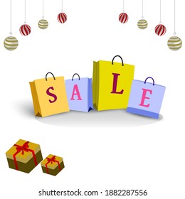 Sale banner template design and tropical leaves background, exotic floral design for banner, flyer, invitation, poster, web site or greeting card. Paper cut style, vector illustration