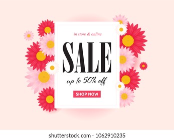Sale banner template design. Vector illustration.