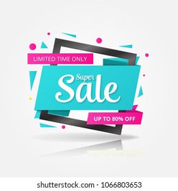 Sale Banner Template Design. Vector Illustration