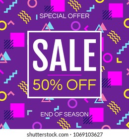 Sale banner template design. Vector illustration