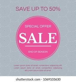 Sale banner template design. Vector illustration