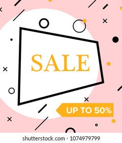 Sale banner template design. Vector illustration.