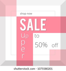 Sale banner template design. Vector illustration