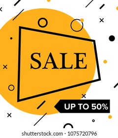 Sale banner template design. Vector illustration.