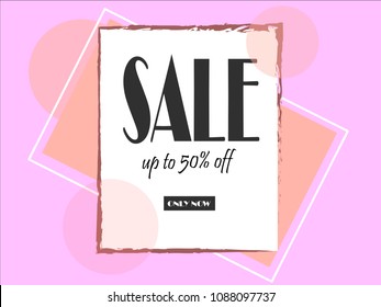 Sale banner template design. Vector illustration.
