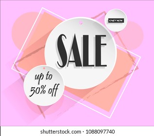 Sale banner template design. Vector illustration.