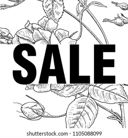 Sale banner template design. Vector illustration. flowers