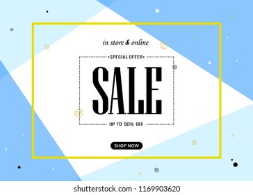 Sale banner template design. Vector illustration.
