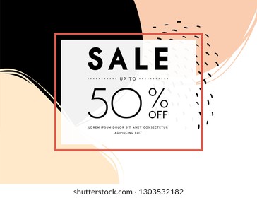 Sale banner template design. Vector illustration.