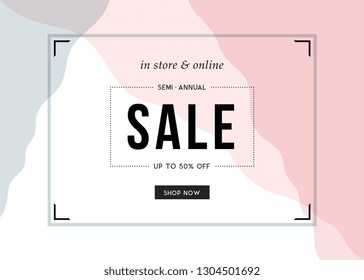 Sale banner template design. Vector illustration.