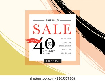 Sale banner template design. Vector illustration.