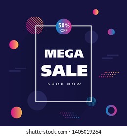 Sale banner template design. Vector illustration.