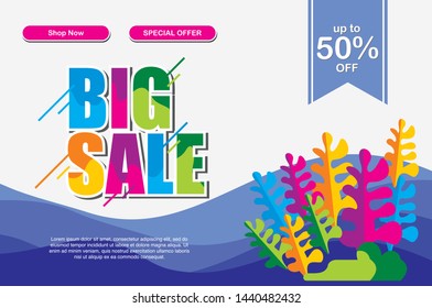 Sale banner template design. Vector illustration.EPS 10