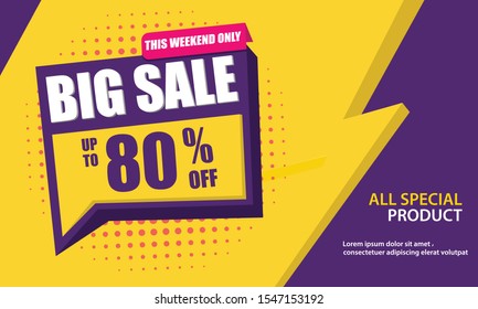 sale banner template design - Vector