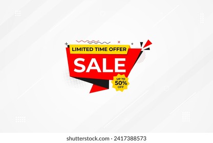 Sale banner template design vector illustration, Special offer sale tag,  sale offer banner. Sale Discount template for marketing promotion, retail, store, shop, online store, or website.