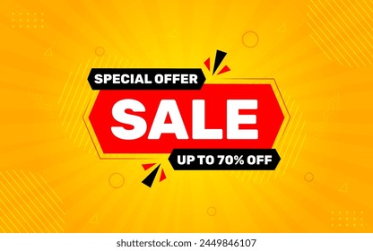 Sale Banner Vorlage Design Vektorillustration, Sonderangebot Sale Tag, Sale Angebot Banner. Sale Rabatt Vorlage für Marketing-Promotion, Einzelhandel, Shop, Online-Shop oder Website.