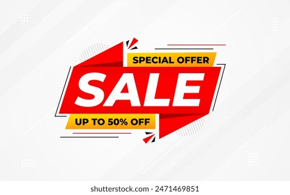 Sale banner template design vector illustration, Special offer sale tag,  sale offer banner. Sale Discount template for marketing promotion, retail, store, shop, online store, or website.