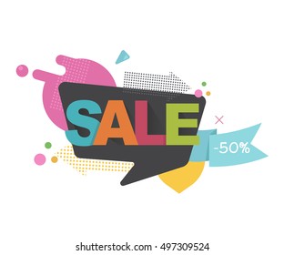Sale banner template design. Vector illustration.