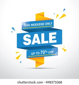 Sale banner template design. Vector icon
