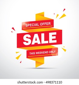 Sale banner template design. Vector icon