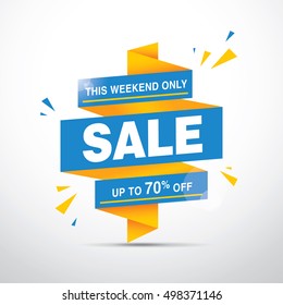 Sale banner template design. Vector icon