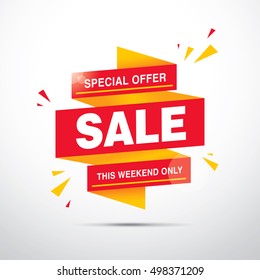 Sale banner template design. Vector icon