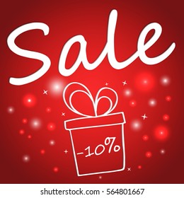 Sale banner template design. Vector illustration background. 10 percent off