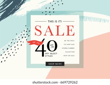 Sale banner template design. Vector illustration.