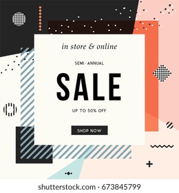 Sale banner template design. Vector illustration.