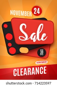 Sale banner template design. Vector illustration.