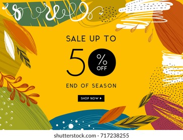 Sale banner template design. Vector illustration.