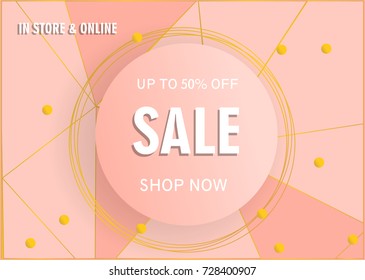 Sale banner template design. Vector illustration
