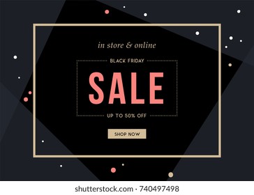 Sale banner template design. Vector illustration.