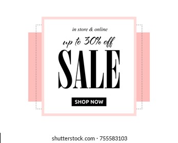 Sale banner template design. Vector illustration.