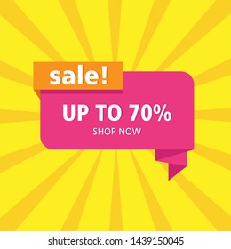 sale banner template design.sale up to 70%,end of season special offer banner. vector illustration.