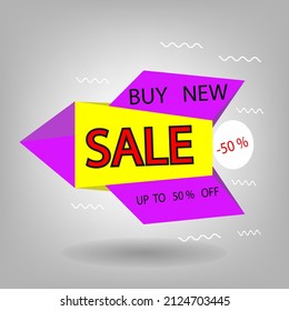Sale banner template design.Special offer final sale banner, up to 50% off. Modern concept design. Banner with offer badge. Vector illustration,yellow background.
