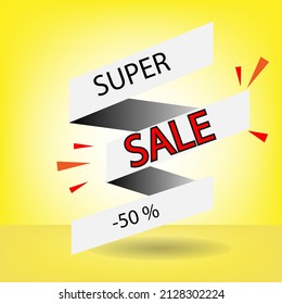 Sale banner template design.Special offer final sale banner, up to 50% off. Modern concept design. Banner with offer badge. Vector illustration.